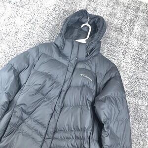 Columbia Parka Coat Womens Medium Black Puffer Hooded Full Zip Insulated Winter